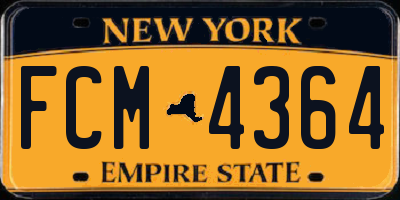 NY license plate FCM4364