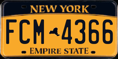 NY license plate FCM4366