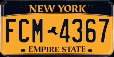 NY license plate FCM4367