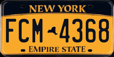 NY license plate FCM4368