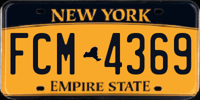 NY license plate FCM4369