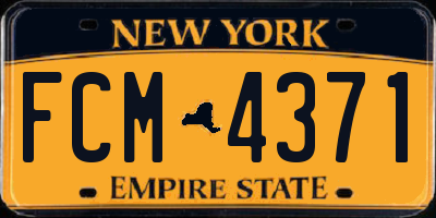 NY license plate FCM4371