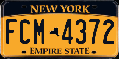 NY license plate FCM4372