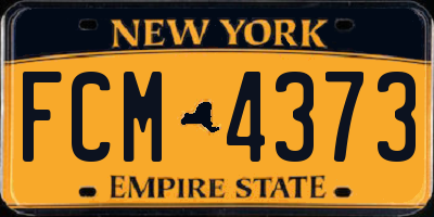 NY license plate FCM4373