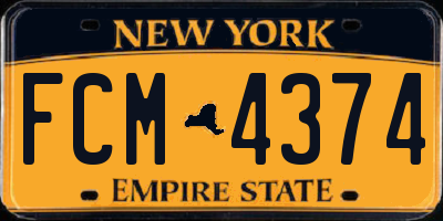 NY license plate FCM4374