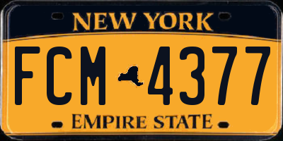 NY license plate FCM4377