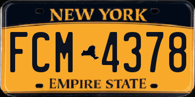 NY license plate FCM4378