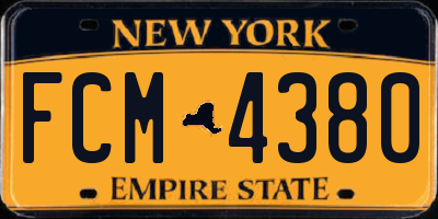 NY license plate FCM4380