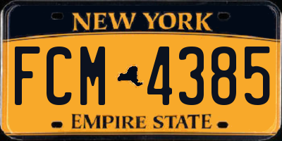 NY license plate FCM4385