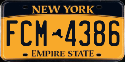 NY license plate FCM4386