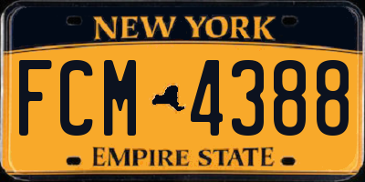 NY license plate FCM4388