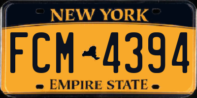 NY license plate FCM4394