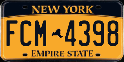 NY license plate FCM4398