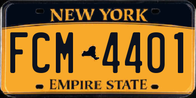 NY license plate FCM4401