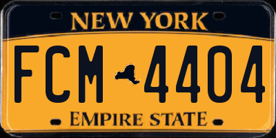 NY license plate FCM4404