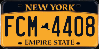 NY license plate FCM4408