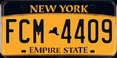 NY license plate FCM4409
