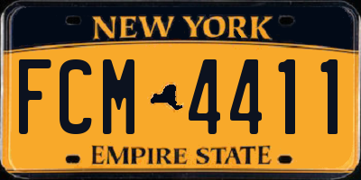 NY license plate FCM4411