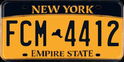 NY license plate FCM4412