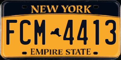 NY license plate FCM4413