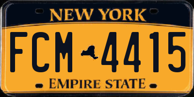 NY license plate FCM4415