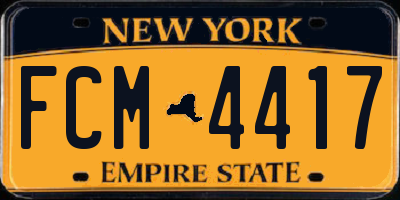 NY license plate FCM4417