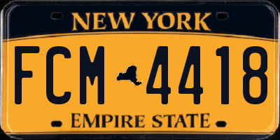 NY license plate FCM4418