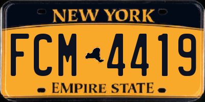 NY license plate FCM4419