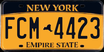 NY license plate FCM4423