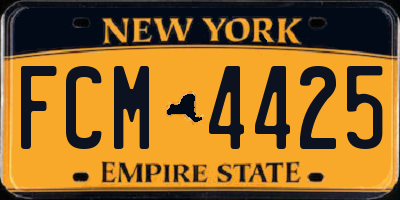 NY license plate FCM4425