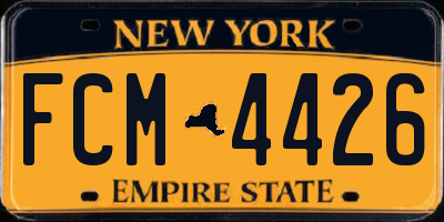 NY license plate FCM4426