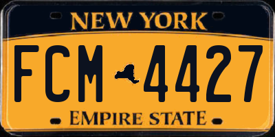 NY license plate FCM4427