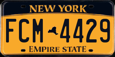 NY license plate FCM4429