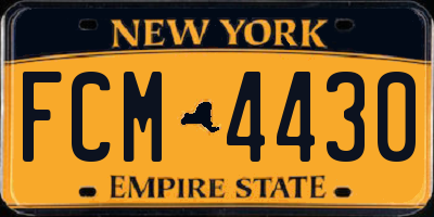 NY license plate FCM4430