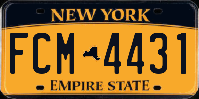 NY license plate FCM4431