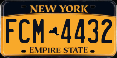 NY license plate FCM4432