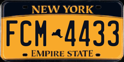 NY license plate FCM4433