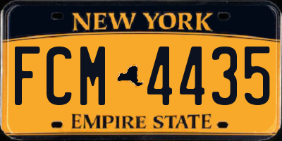 NY license plate FCM4435