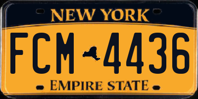 NY license plate FCM4436