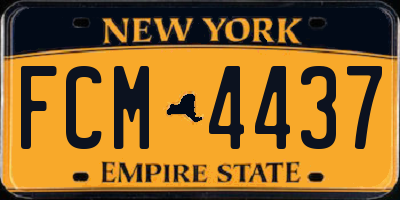 NY license plate FCM4437