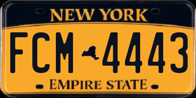 NY license plate FCM4443