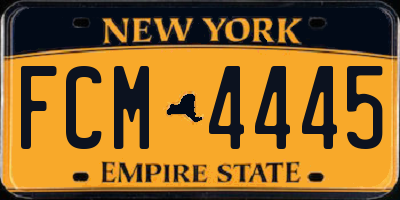 NY license plate FCM4445