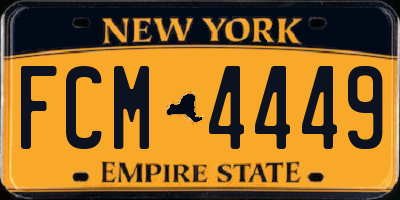NY license plate FCM4449