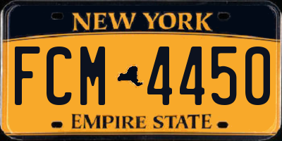 NY license plate FCM4450