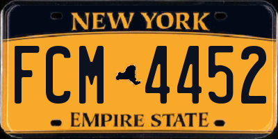 NY license plate FCM4452