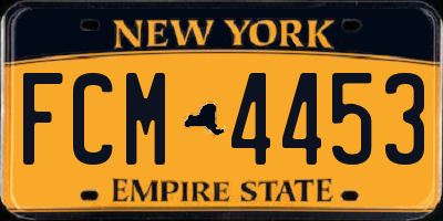 NY license plate FCM4453