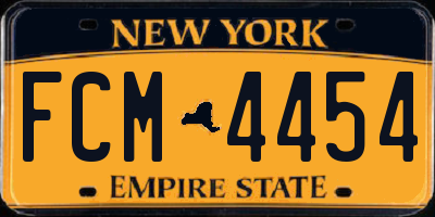 NY license plate FCM4454