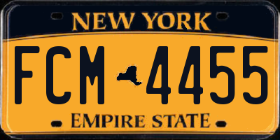 NY license plate FCM4455