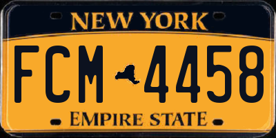 NY license plate FCM4458