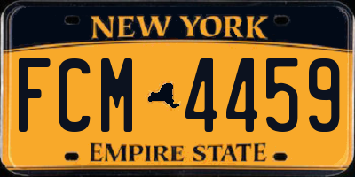 NY license plate FCM4459